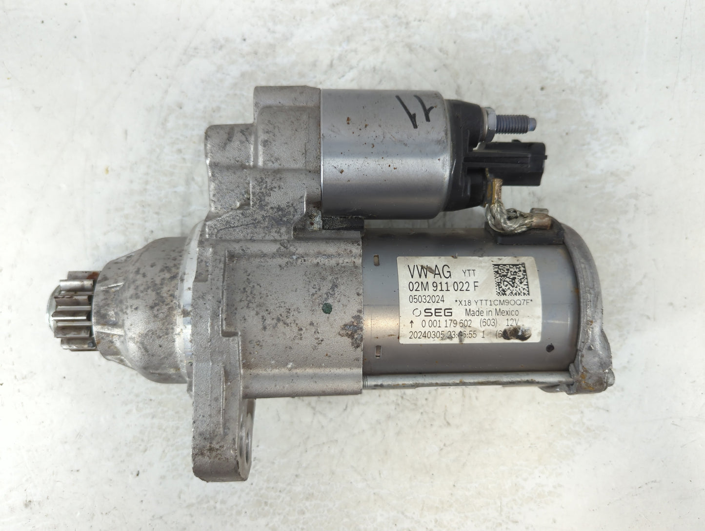 2018-2022 Volkswagen Tiguan Car Starter Motor Solenoid OEM P/N:02M 911 022 F Fits Fits 2018 2019 2020 2021 2022 OEM Used Aut