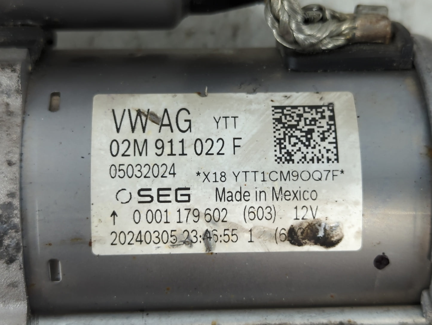 2018-2022 Volkswagen Tiguan Car Starter Motor Solenoid OEM P/N:02M 911 022 F Fits Fits 2018 2019 2020 2021 2022 OEM Used Aut