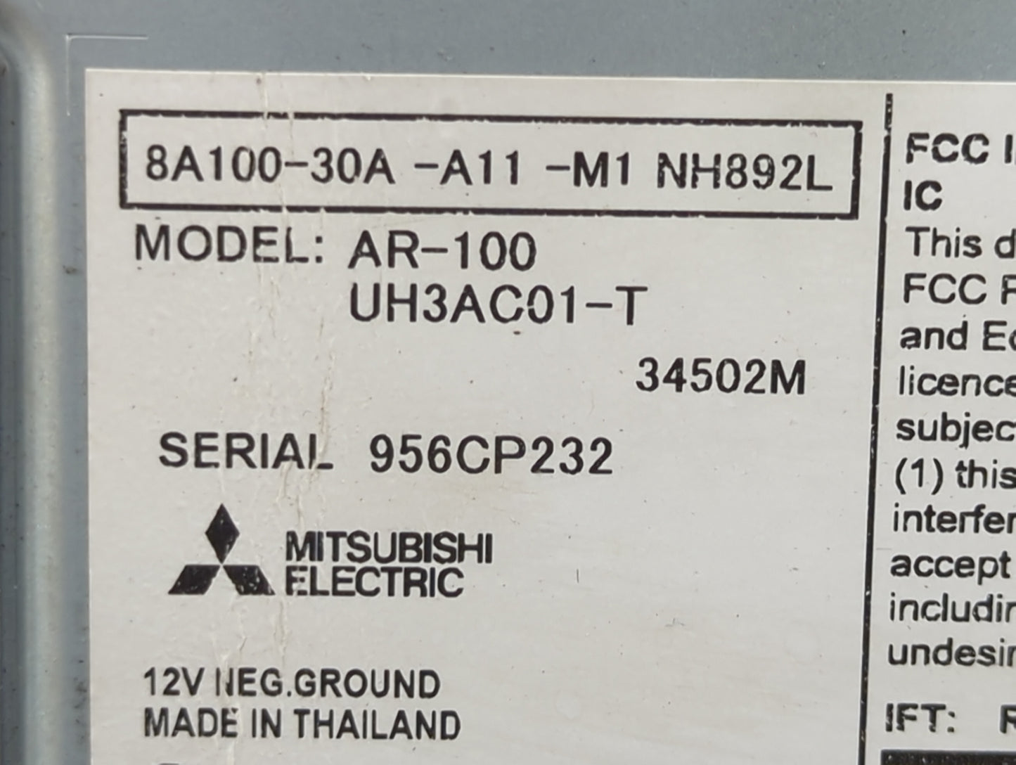 2025 Honda Accord Radio AM FM Cd Player Receiver Replacement P/N:8A100-30A-A11-M1 AR-100, UH3AC01-T, UJHAR100, 662K-AR100 Fi