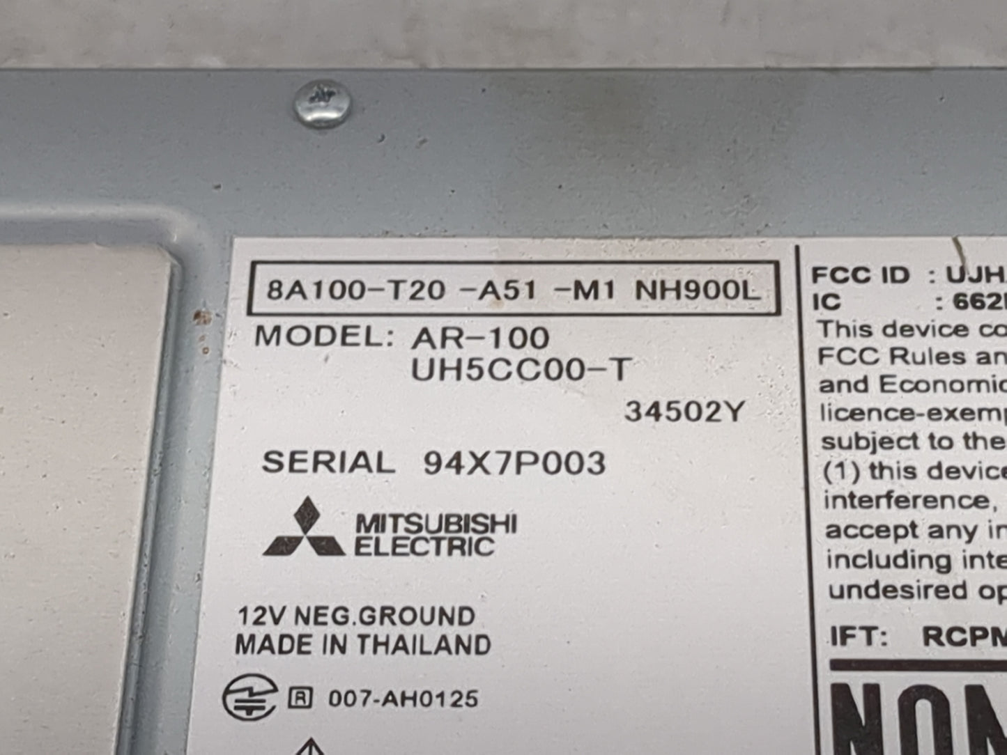 2025 Honda Civic Radio AM FM Cd Player Receiver Replacement P/N:8A100-T20-A51-M1 AR-100, UH5CC00-T Fits OEM Used Auto Parts 