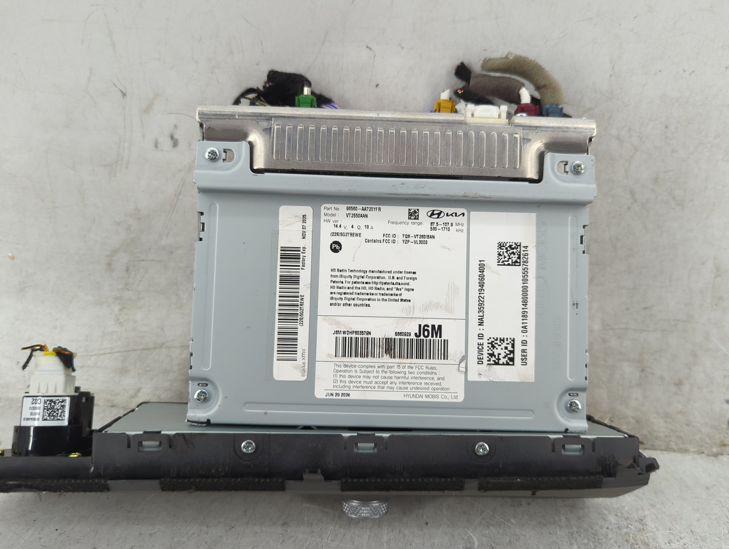 2025 Hyundai Elantra Radio AM FM Cd Player Receiver Replacement P/N:96560-AA720YFR VT2550AAN, TQ8-VT260IBAN, YZP-VL3000 Fits
