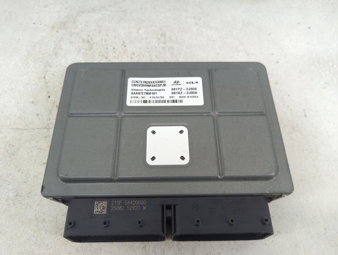 2025 Hyundai Elantra PCM Engine Control Computer ECU ECM PCU OEM P/N:391Y2-2J356 391X2-2J356, SIM3K-541, AAA9727650101 Fits 