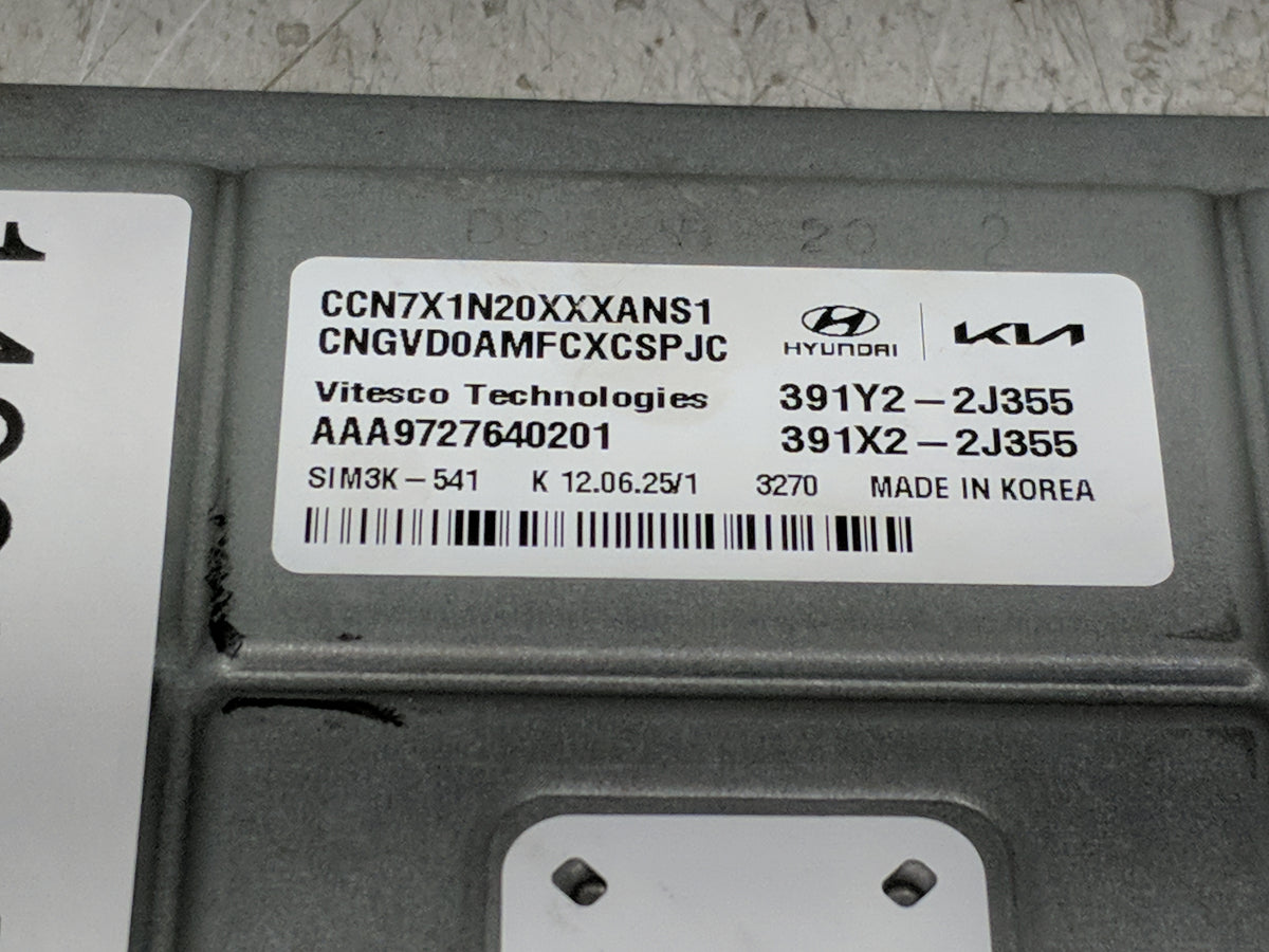 2025 Hyundai Elantra PCM Engine Control Computer ECU ECM PCU OEM P/N:391Y2-2J355 391X2-2J355, CCN7X1N20XXXANS1 Fits OEM Used