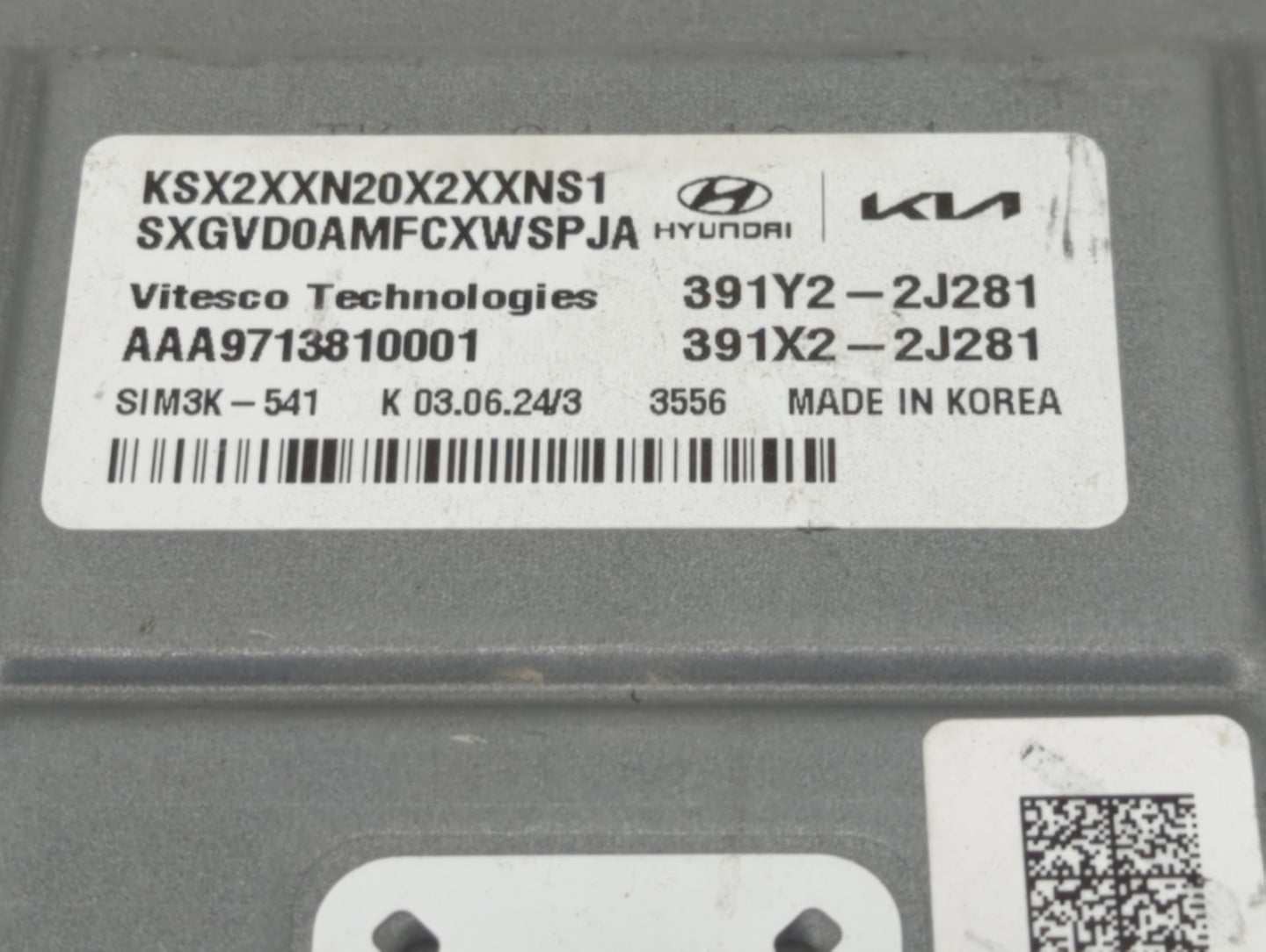 2025 Hyundai Kona PCM Engine Control Computer ECU ECM PCU OEM P/N:391X2-2J281 391Y2-2J281 Fits OEM Used Auto Parts - Oemused