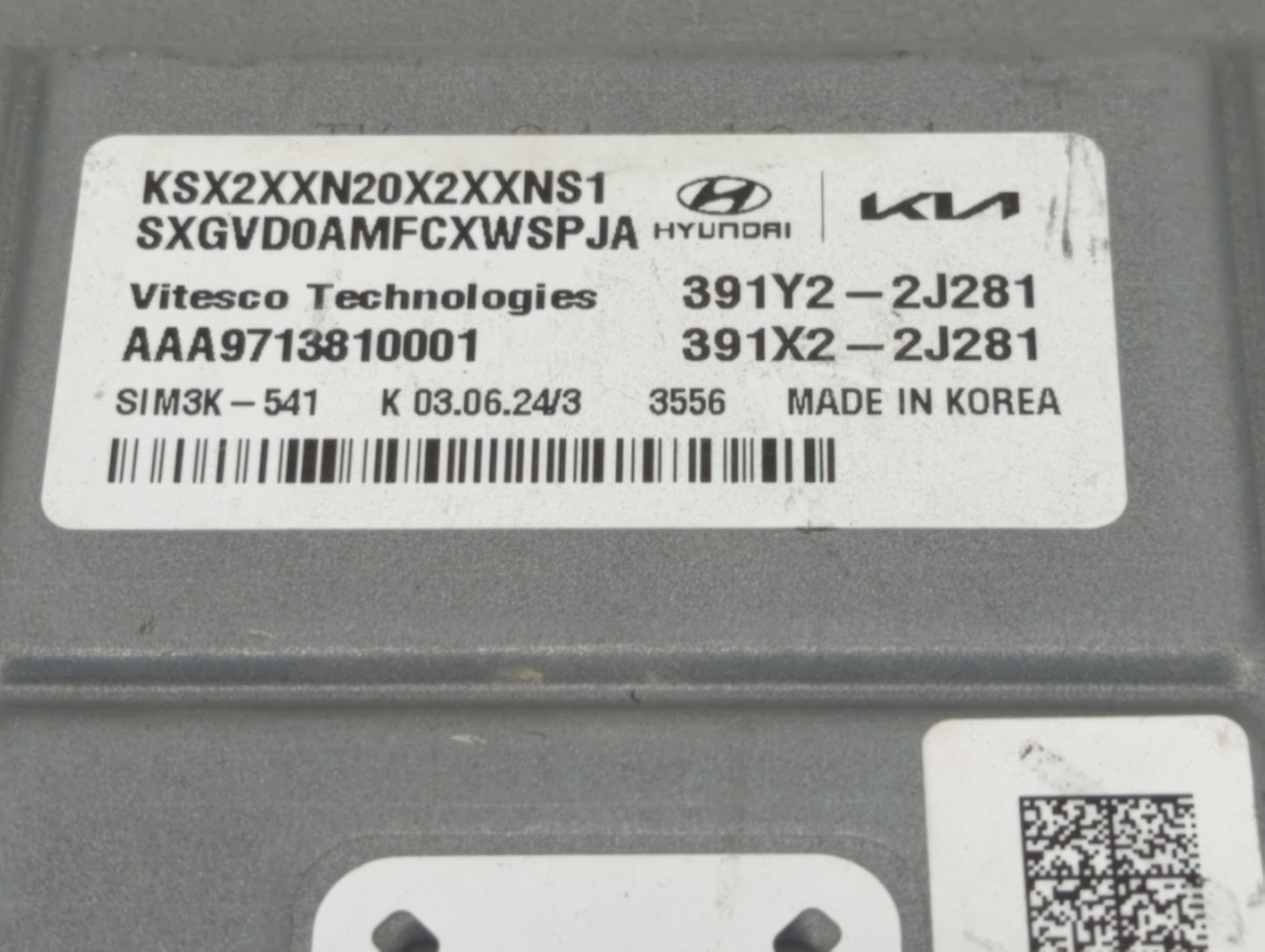 2025 Hyundai Kona PCM Engine Control Computer ECU ECM PCU OEM P/N:391X2-2J281 391Y2-2J281 Fits OEM Used Auto Parts - Oemused
