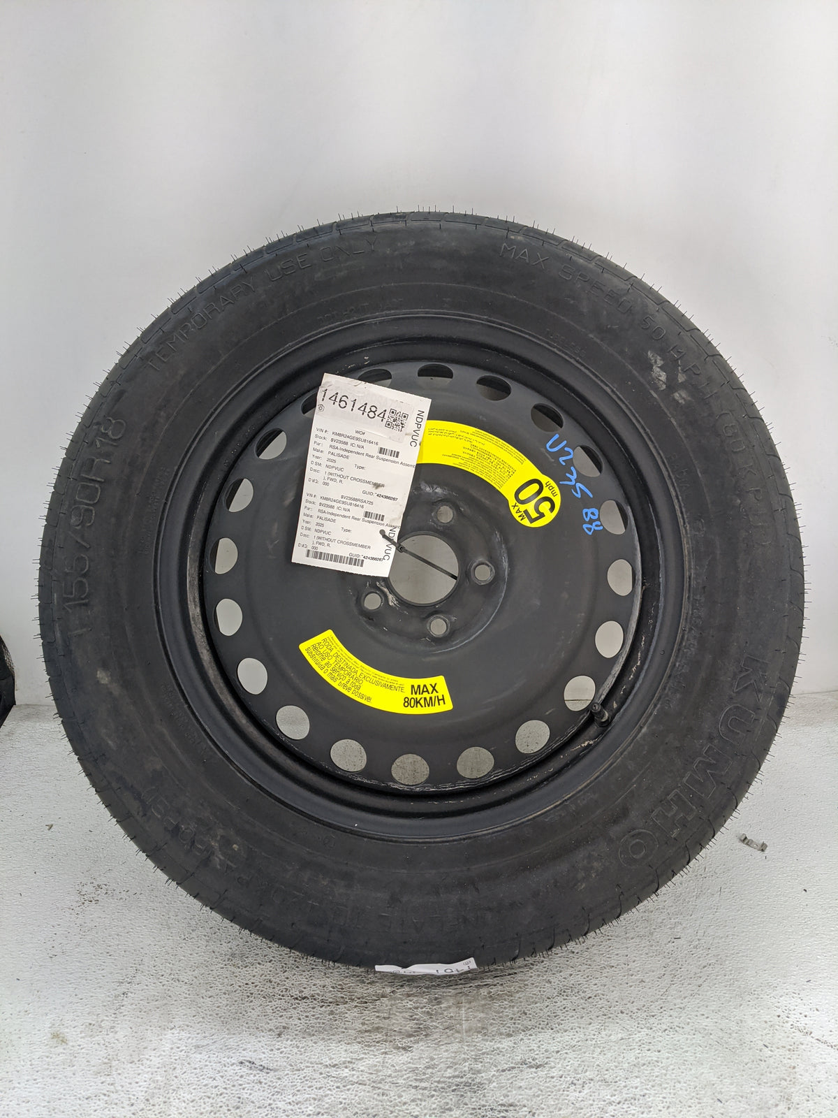 2025 Hyundai Palisade Spare Donut Tire Wheel Rim Oem - Oemusedautoparts1.com