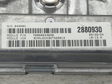 2025 Jeep Compass PCM Engine Control Computer ECU ECM PCU OEM P/N:P68666436AB 68493659AC, P50058065, T00EP2544NDNY2 Fits OEM Used Auto Parts