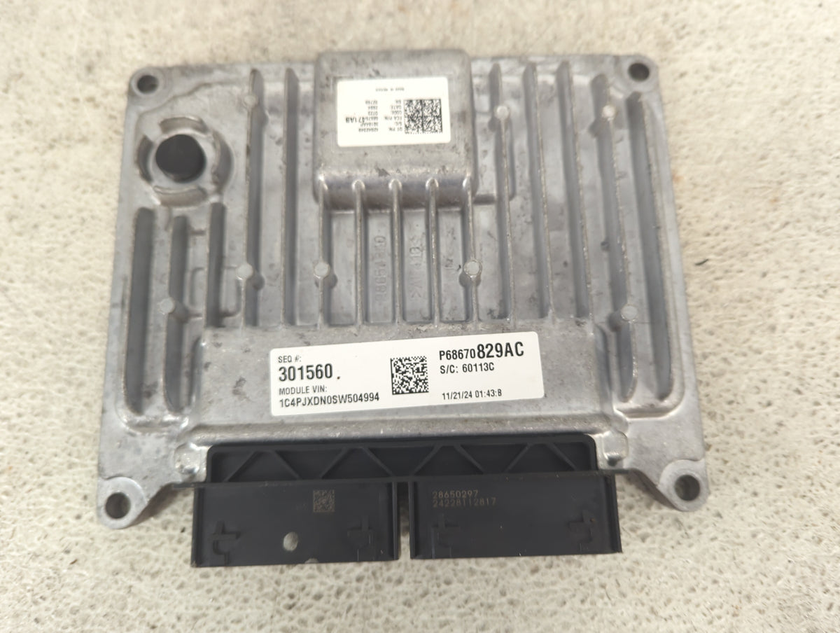 2025 Jeep Wrangler PCM Engine Control Computer ECU ECM PCU OEM P/N:P68670829AC Fits Fits 2021 2022 OEM Used Auto Parts - Oem