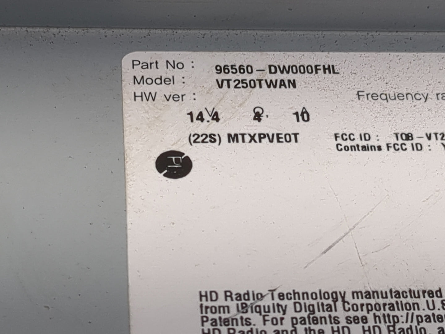 2025 Kia Sorento Radio AM FM Cd Player Receiver Replacement P/N:96560-DW000FHL VT250TWAN, MTXPVE0T Fits OEM Used Auto Parts 