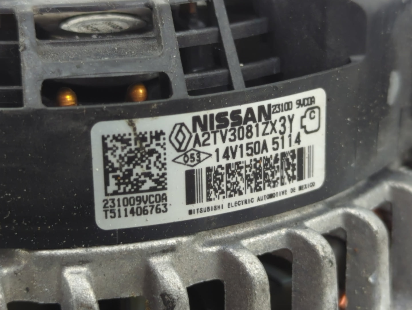 2022 Nissan Versa Alternator Replacement Generator Charging Assembly Engine OEM P/N:231009VC0A A2TV3081ZX Fits OEM Used Auto