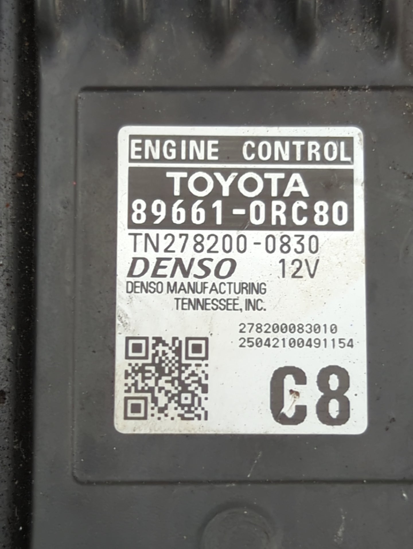 2025 Toyota Rav4 PCM Engine Control Computer ECU ECM PCU OEM P/N:89661-0RC80 TN278200-0830 Fits OEM Used Auto Parts - Oemuse