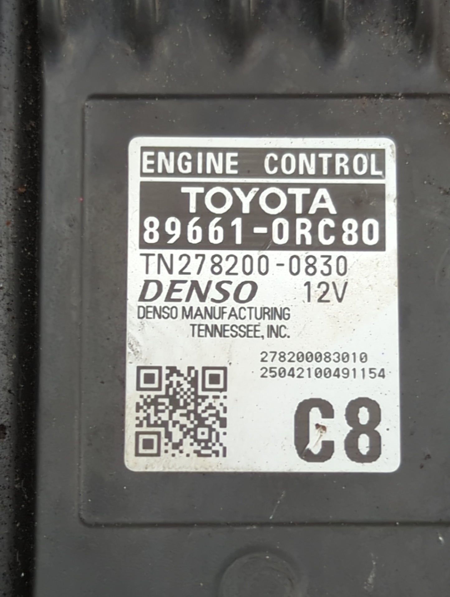 2025 Toyota Rav4 PCM Engine Control Computer ECU ECM PCU OEM P/N:89661-0RC80 TN278200-0830 Fits OEM Used Auto Parts - Oemuse
