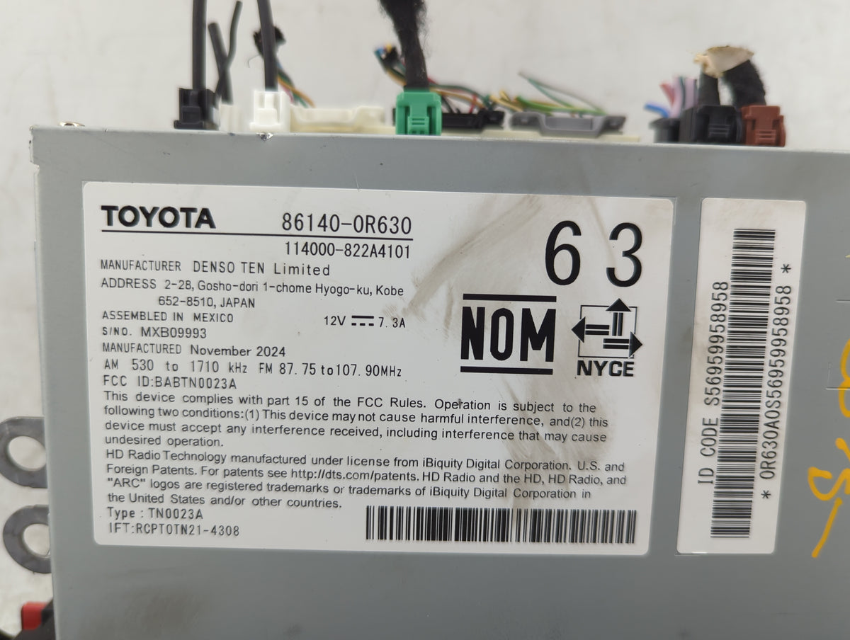2025 Toyota Rav4 Radio AM FM Cd Player Receiver Replacement P/N:86140-0R630 114000-822A4101, BABTN0023A, TN0023A Fits OEM Us