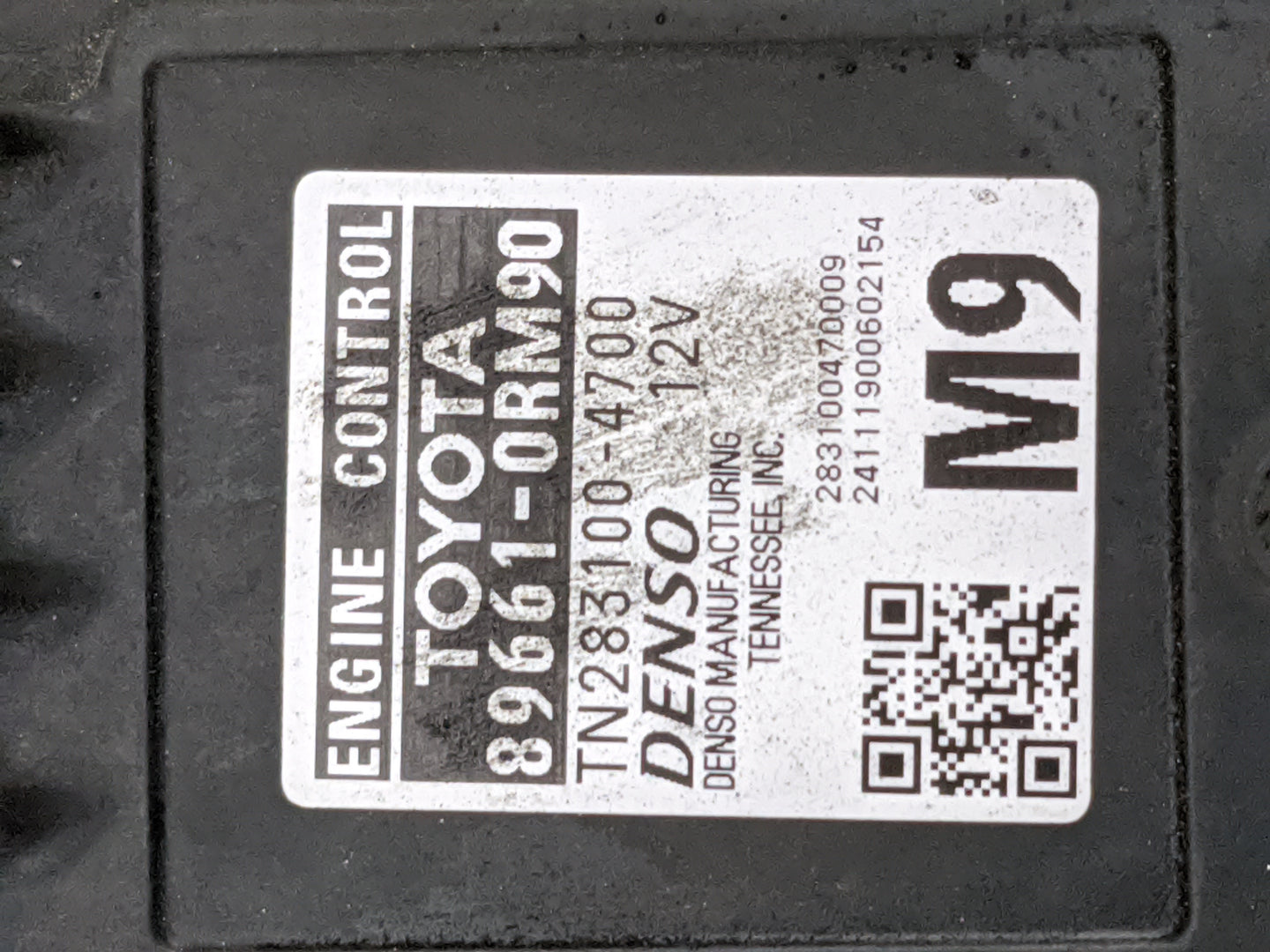 2025 Toyota Rav4 PCM Engine Control Computer ECU ECM PCU OEM P/N:89661-0RM90 283100-4700 Fits OEM Used Auto Parts - Oemuseda