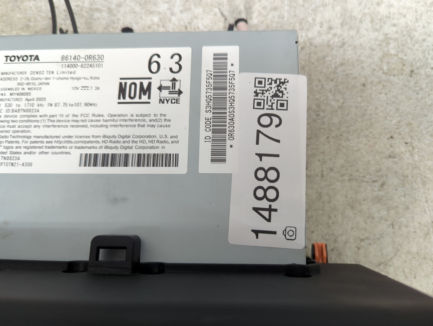 2025 Toyota Rav4 Radio AM FM Cd Player Receiver Replacement P/N:86140-0R630 114000-822A5101, S3HQ5735F507 Fits OEM Used Auto