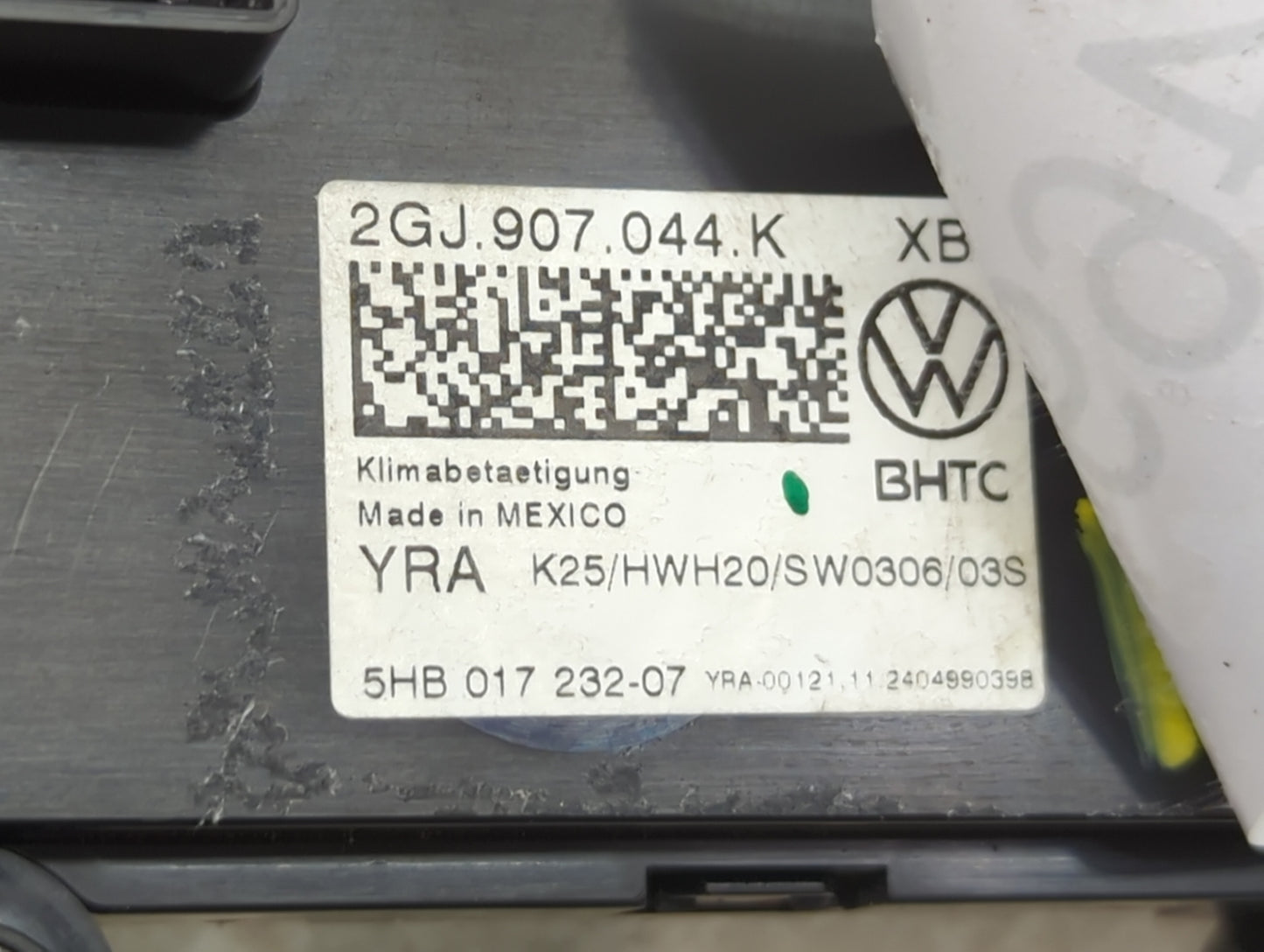 2025 Volkswagen Jetta Climate Control Module Temperature AC/Heater Replacement P/N:2GJ907044K 5HB01723207 Fits OEM Used Auto