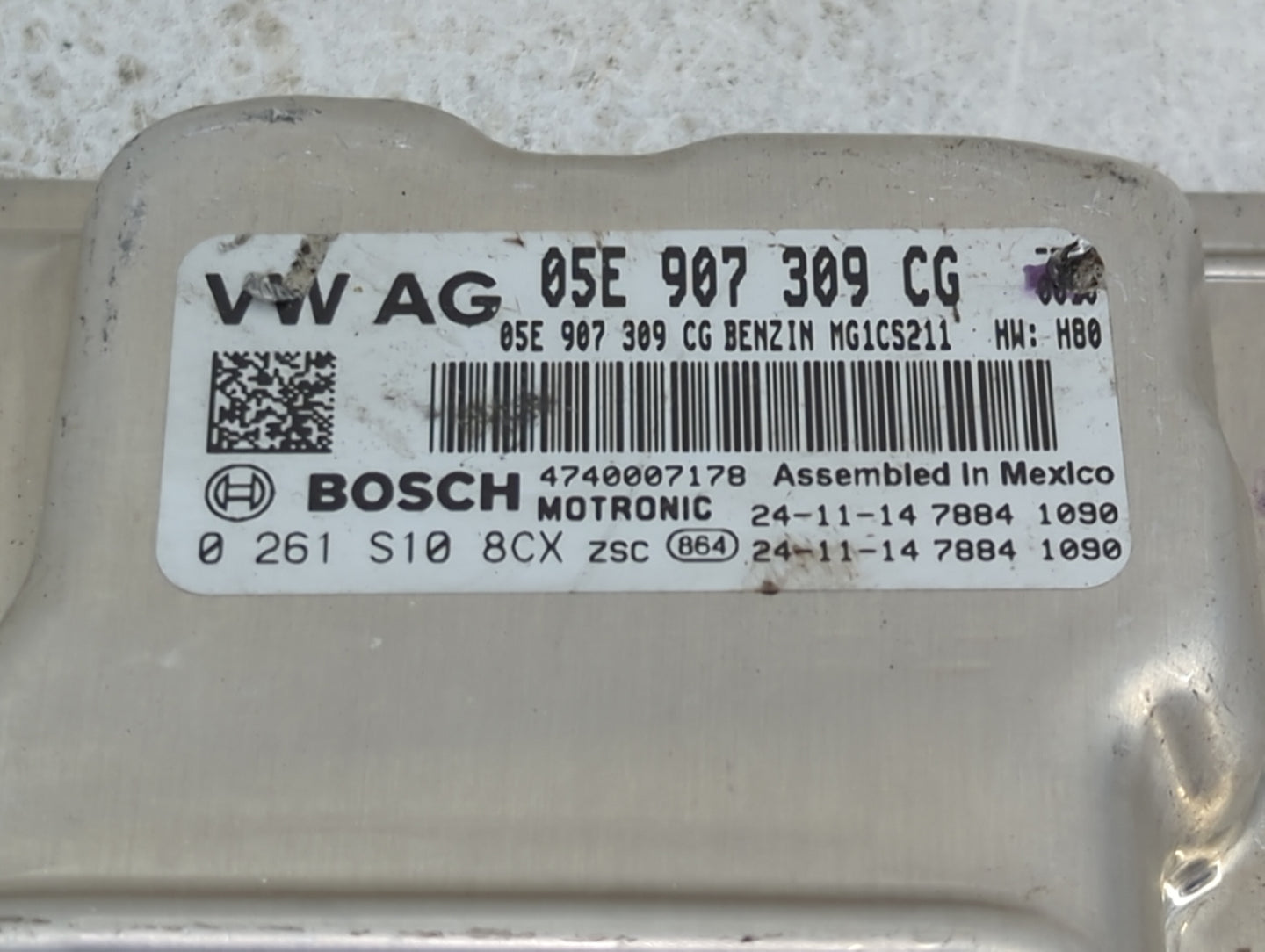 2025 Volkswagen Jetta PCM Engine Control Computer ECU ECM PCU OEM P/N:05E907309CG 0261S108CX Fits OEM Used Auto Parts - Oemu