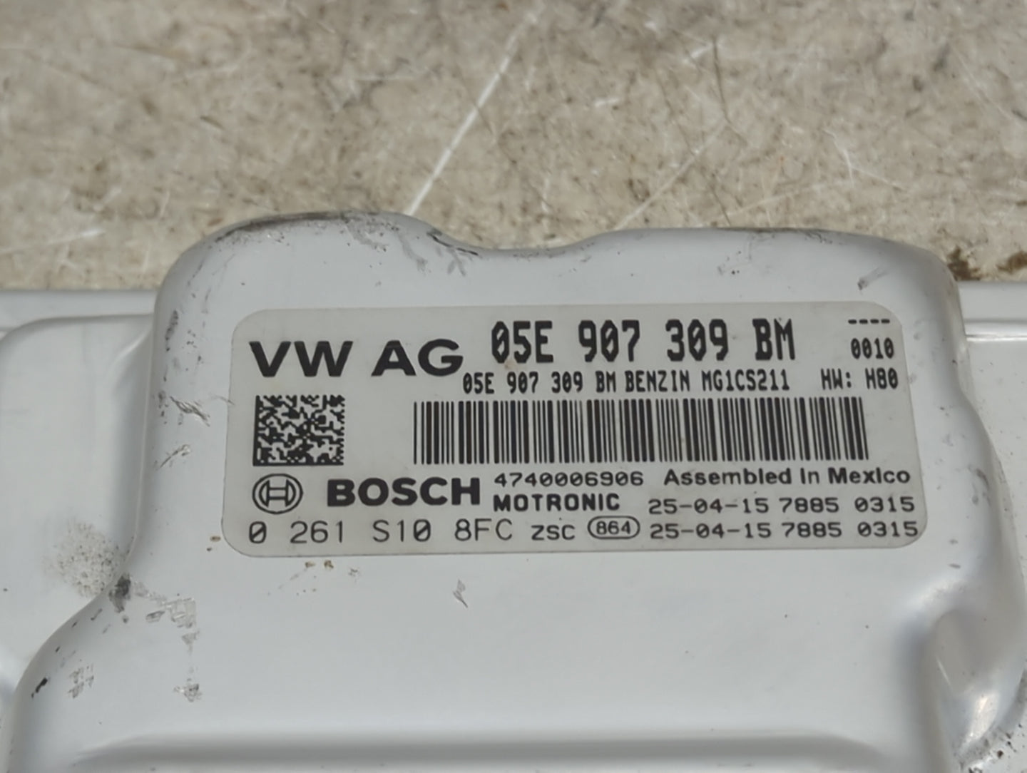 2025 Volkswagen Taos PCM Engine Control Computer ECU ECM PCU OEM P/N:05E907309BM 0261S108FC, 1034486853-01 Fits OEM Used Aut