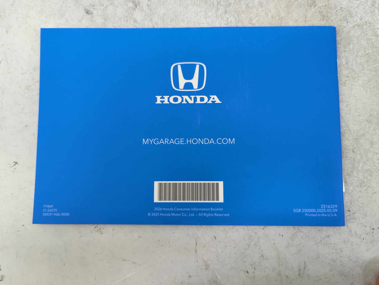 2026 Honda Hr-V Owners Manual Book Guide P/N:00X31-3V0-6300 00X31-H26-8000 OEM Used Auto Parts - Oemusedautoparts1.com