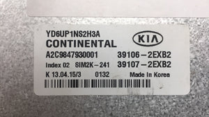 2016 Forte Kia PCM Engine Control Computer ECU ECM PCU OEM P/N:39106-2EXB2 Fits OEM Used Auto Parts - Oemusedautoparts1.com