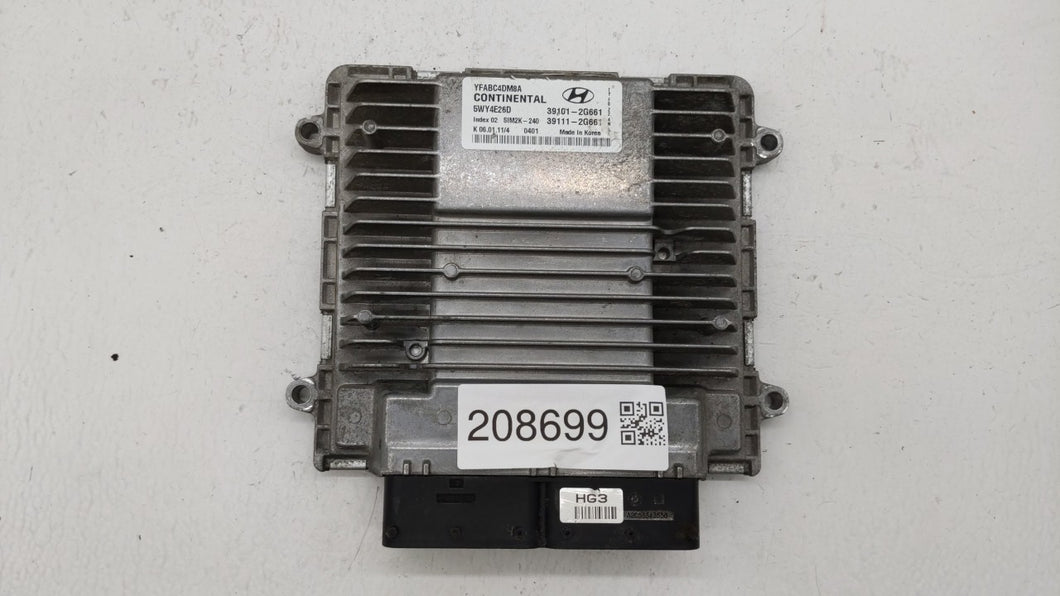 2011-2014 Hyundai Sonata PCM Engine Control Computer ECU ECM PCU OEM P/N:39101-2G661 39111-2G661 Fits Fits 2011 2012 2013 2014 OEM Used Auto Parts - Oemusedautoparts1.com 