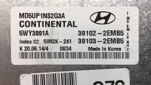 2014-2016 Hyundai Elantra PCM Engine Control Computer ECU ECM PCU OEM P/N:39102-2EMB5 Fits Fits 2014 2015 2016 OEM Used Auto Parts