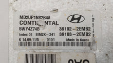 2011-2013 Hyundai Elantra PCM Engine Control Computer ECU ECM PCU OEM P/N:39103-2EMB2 39102-2EMB2 Fits Fits 2011 2012 2013 OEM Used Auto Parts - Oemusedautoparts1.com 