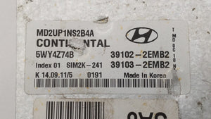 2011-2013 Hyundai Elantra PCM Engine Control Computer ECU ECM PCU OEM P/N:39103-2EMB2 39102-2EMB2 Fits Fits 2011 2012 2013 OEM Used Auto Parts - Oemusedautoparts1.com 