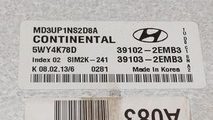 2011-2013 Hyundai Elantra PCM Engine Control Computer ECU ECM PCU OEM P/N:39103-2EMB2 39102-2EMB2 Fits Fits 2011 2012 2013 OEM Used Auto Parts - Oemusedautoparts1.com 