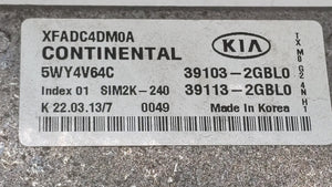 2014-2015 Kia Sorento PCM Engine Control Computer ECU ECM PCU OEM P/N:39103-2GBL0 39103-2GBL2, 39100-3CXN5 Fits Fits 2014 2015 OEM Used Auto Parts - Oemusedautoparts1.com 