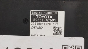 2015 Toyota Prius PCM Engine Control Computer ECU ECM PCU OEM P/N:89661-47590 89661-47591 Fits OEM Used Auto Parts - Oemusedautoparts1.com 