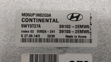 2014-2016 Hyundai Elantra PCM Engine Control Computer ECU ECM PCU OEM P/N:39103-2EMW5 39102-2EMW5 Fits Fits 2014 2015 2016 OEM Used Auto Parts - Oemusedautoparts1.com 