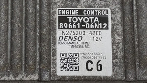 2016-2017 Toyota Camry PCM Engine Control Computer ECU ECM PCU OEM P/N:89661-06N12 89661-06N11 Fits Fits 2016 2017 OEM Used Auto Parts