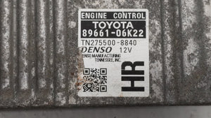 2012-2014 Toyota Camry PCM Engine Control Computer ECU ECM PCU OEM P/N:89661-06K22 Fits Fits 2012 2013 2014 OEM Used Auto Parts