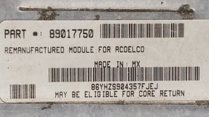 2003-2007 Chevrolet Silverado 1500 PCM Engine Control Computer ECU ECM PCU OEM P/N:89017750 12587806 Fits OEM Used Auto Parts - Oemusedautoparts1.com 