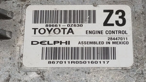 2015 Toyota Corolla PCM Engine Control Computer ECU ECM PCU OEM P/N:89661-0Z630 89661-0Z631 Fits OEM Used Auto Parts - Oemusedautoparts1.com 