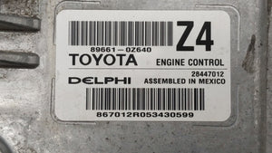 2015 Toyota Corolla PCM Engine Control Computer ECU ECM PCU OEM P/N:89661-0Z640 Fits OEM Used Auto Parts