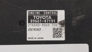 2012-2013 Toyota Prius PCM Engine Control Computer ECU ECM PCU OEM P/N:89661-47190 89661-47191 Fits Fits 2012 2013 OEM Used Auto Parts