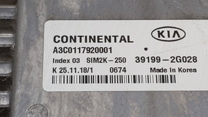 2019 Kia Optima PCM Engine Control Computer ECU ECM PCU OEM P/N:39171-2GJK5 39199-2G028 Fits OEM Used Auto Parts - Oemusedautoparts1.com 