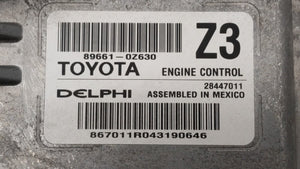 2015 Toyota Corolla PCM Engine Control Computer ECU ECM PCU OEM P/N:89661-0Z630 89661-0Z631 Fits OEM Used Auto Parts - Oemusedautoparts1.com 