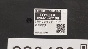 2012-2013 Toyota Prius PCM Engine Control Computer ECU ECM PCU OEM P/N:89661-47190 89661-47191 Fits Fits 2012 2013 OEM Used Auto Parts - Oemusedautoparts1.com 