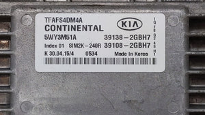 2015 Kia Optima PCM Engine Control Computer ECU ECM PCU OEM P/N:36108-2GBH7 39138-2GBH7 Fits OEM Used Auto Parts - Oemusedautoparts1.com 