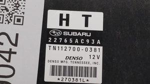 2011 Subaru Legacy PCM Engine Control Computer ECU ECM PCU OEM P/N:22765AC93A 22765AB07B, 22765AB07A, 22765AC93B Fits OEM Used Auto Parts - Oemusedautoparts1.com 