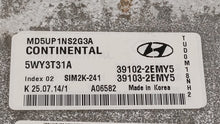 2015 Hyundai Elantra PCM Engine Control Computer ECU ECM PCU OEM P/N:39100-2EMY5 39101-2EMY5 Fits OEM Used Auto Parts - Oemusedautoparts1.com 