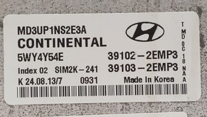 2011-2013 Hyundai Elantra PCM Engine Control Computer ECU ECM PCU OEM P/N:39103-2EMB2 39102-2EMB2 Fits Fits 2011 2012 2013 OEM Used Auto Parts - Oemusedautoparts1.com 