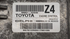 2015-2016 Toyota Corolla PCM Engine Control Computer ECU ECM PCU OEM P/N:89661-0Z640 Fits Fits 2015 2016 OEM Used Auto Parts - Oemusedautoparts1.com 