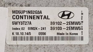 2015 Hyundai Elantra PCM Engine Control Computer ECU ECM PCU OEM P/N:39102-2EMW5 39103-2EMW5 Fits OEM Used Auto Parts - Oemusedautoparts1.com 