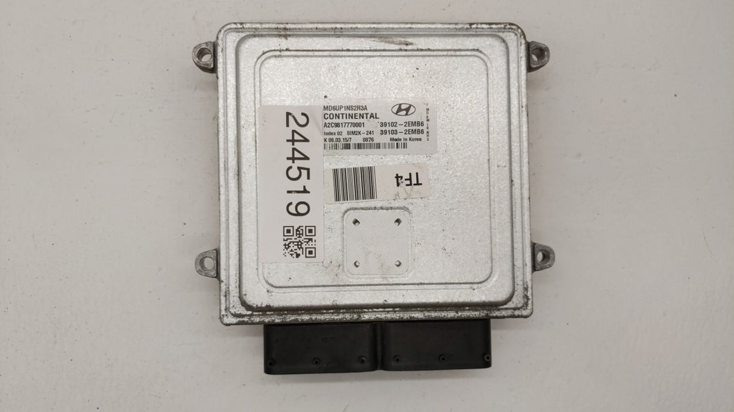 2014-2016 Hyundai Elantra PCM Engine Control Computer ECU ECM PCU OEM P/N:39103-2EMW5 39102-2EMW5 Fits Fits 2014 2015 2016 OEM Used Auto Parts - Oemusedautoparts1.com 