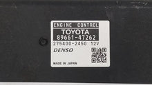 2010 Toyota Prius PCM Engine Control Computer ECU ECM PCU OEM P/N:89661-47262 89681-47081, 89661-47261 Fits OEM Used Auto Parts - Oemusedautoparts1.com 