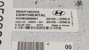 2014-2016 Hyundai Elantra PCM Engine Control Computer ECU ECM PCU OEM P/N:39102-2EML6 39103-2EML6 Fits Fits 2014 2015 2016 OEM Used Auto Parts - Oemusedautoparts1.com 